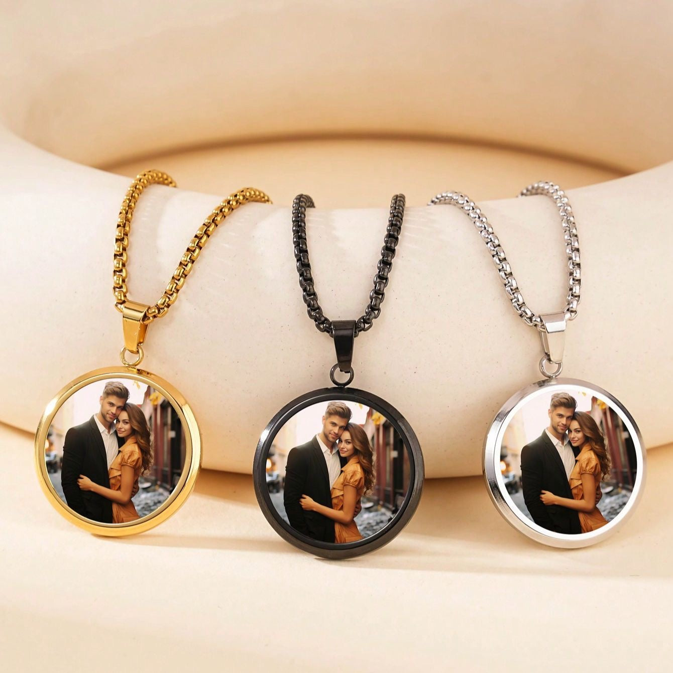 Handmade Thermochromic Pendant Necklace - Custom DIY Exclusive Design, Perfect Couple's Luxury Gift