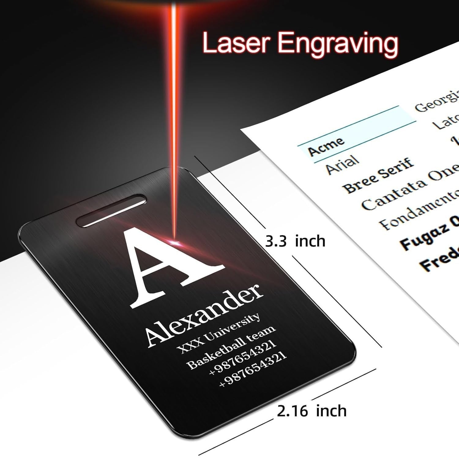 Customized Stainless Steel Luggage Tags: Personalize Your Suitcases, Backpacks, and Bags with Your Text（Free customization text）