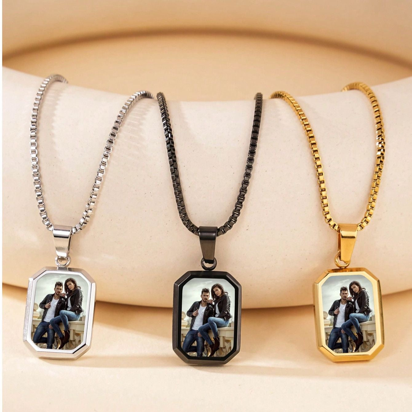 Handmade Thermochromic Pendant Necklace - Custom DIY Exclusive Design, Perfect Couple's Luxury Gift