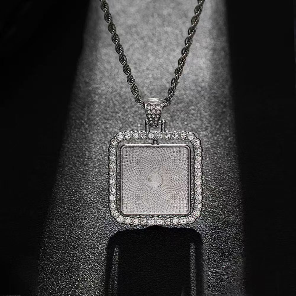 Diamond -Studded Titanium Steel Thermochromic Necklace Holds Your Precious Moments.Sparkling Symbol Of Love