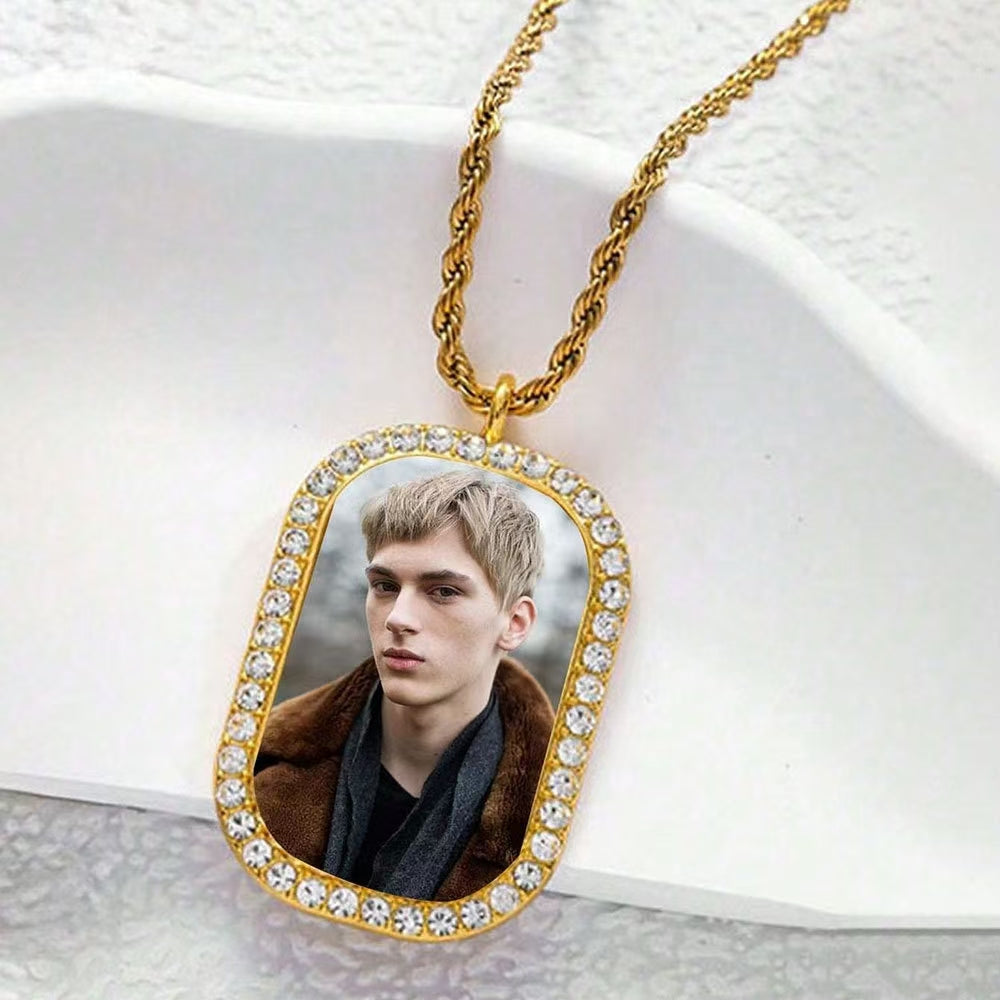 Diamond -Studded Titanium Steel Thermochromic Necklace Holds Your Precious Moments.Sparkling Symbol Of Love