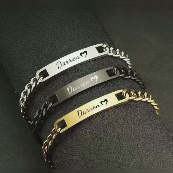 Personalized Titanium Steel Couple Name Bracelet - Carry Your Love on Your Wrist