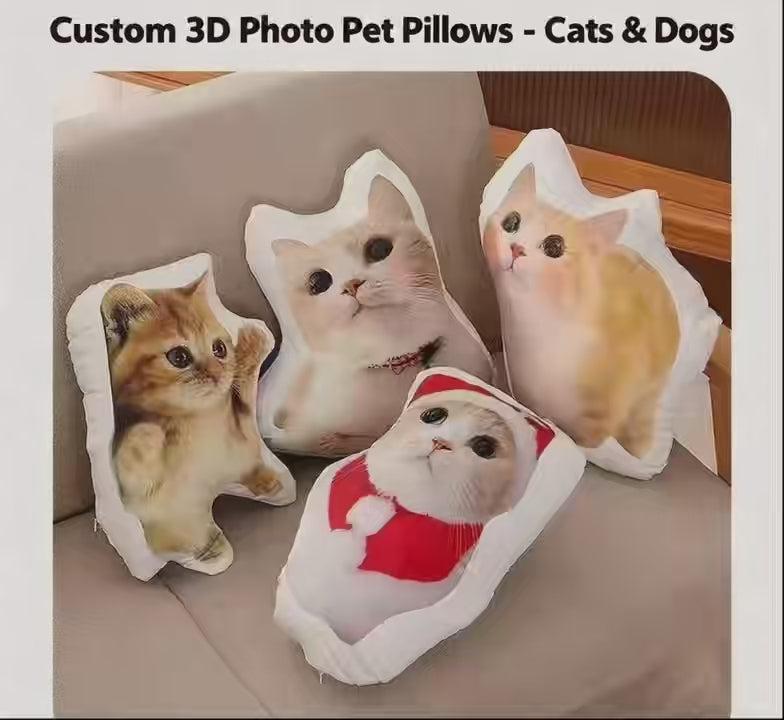 Custom 3D Pet Pillow: Bring Your Furry Love to Life for Hugs & Joy